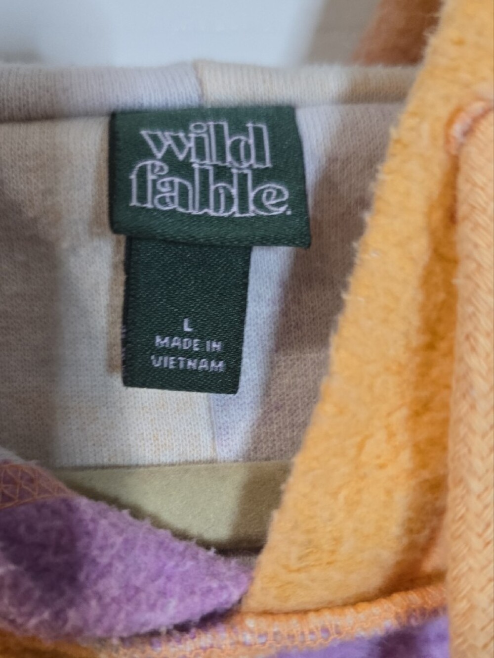 wild fable Pastel Ombre Cropped Hoodie& Shorts Set - Purple, Peach & Mint - Picture 2 of 7